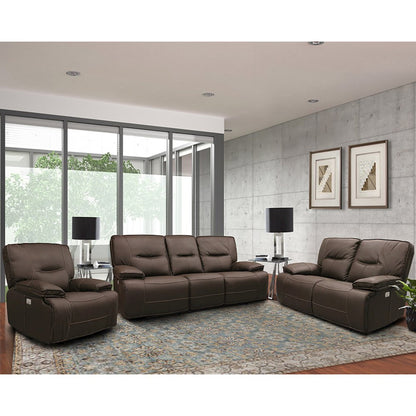 Spartacus - Chocolate Power Reclining Sofa Loveseat and Recliner
