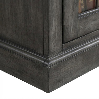 Smokey Grey 92-In. Console with Hutch for Entertainment Room Storage