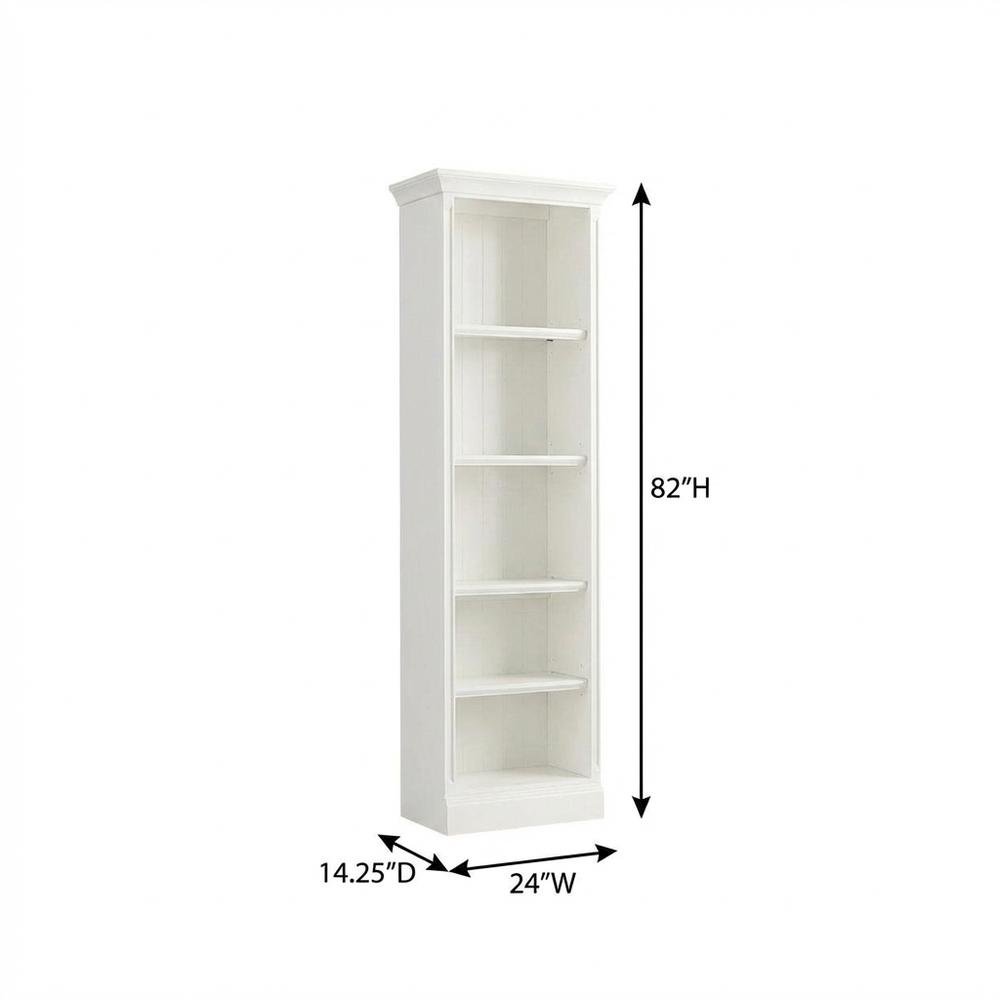 White 24-Inch Bookcase with Coastal Style and Durable Construction
