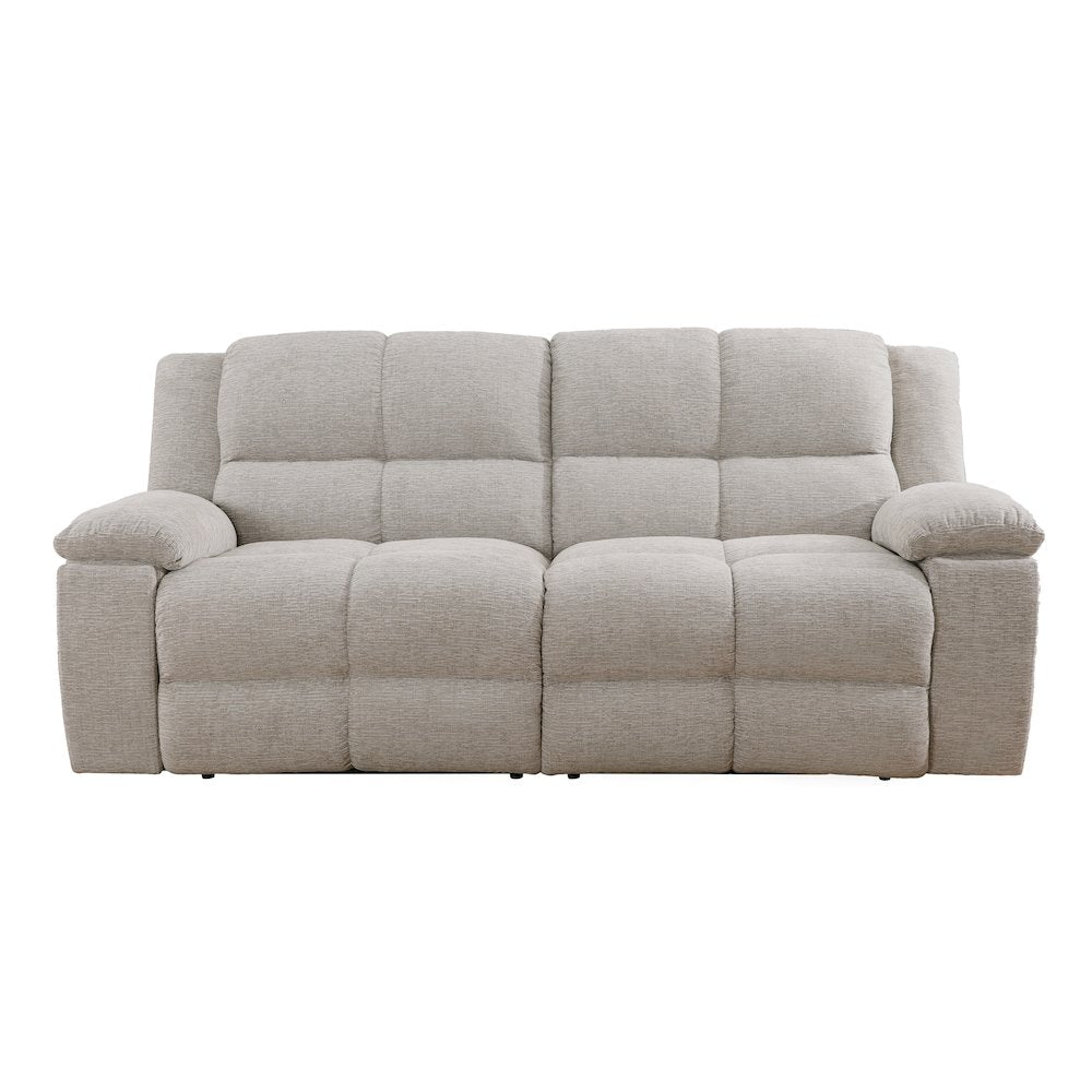 Buster - Opal Taupe Manual Glider Reclining Sofa and Two Recliners