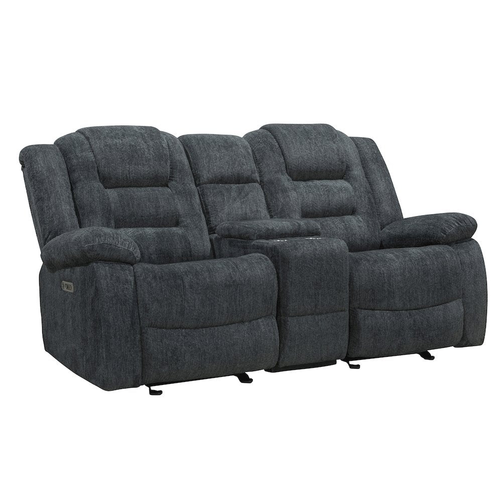 Bolton - Misty Storm Manual Glider Reclining Sofa and Loveseat
