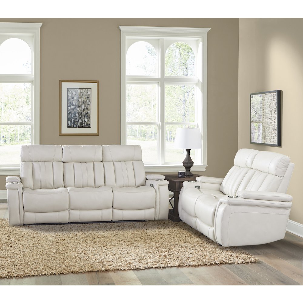 Royce - Fantom Ivory Power Reclining Sofa and Loveseat
