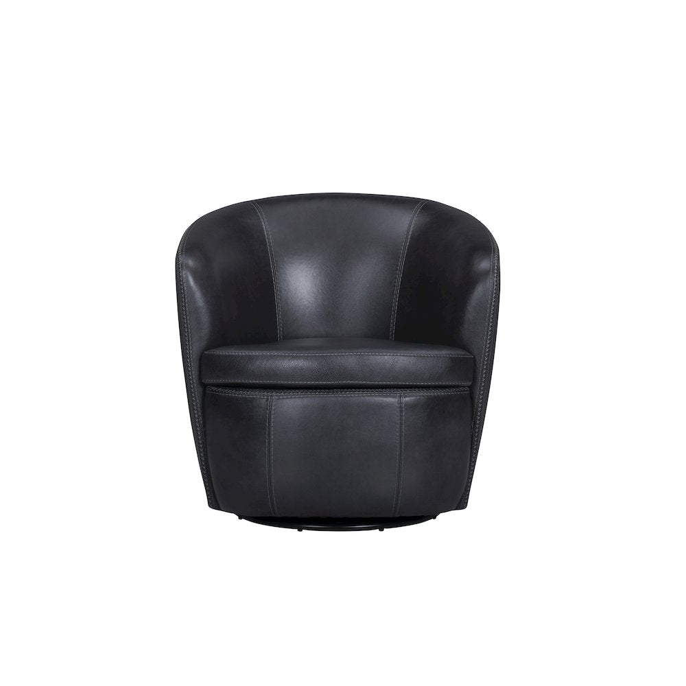 Barolo - Vintage Onyx 100% Italian Leather Swivel Club Chair