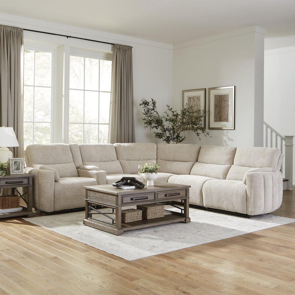 Modesto - Buttercream 6 Piece Modular Power Reclining Sectional
