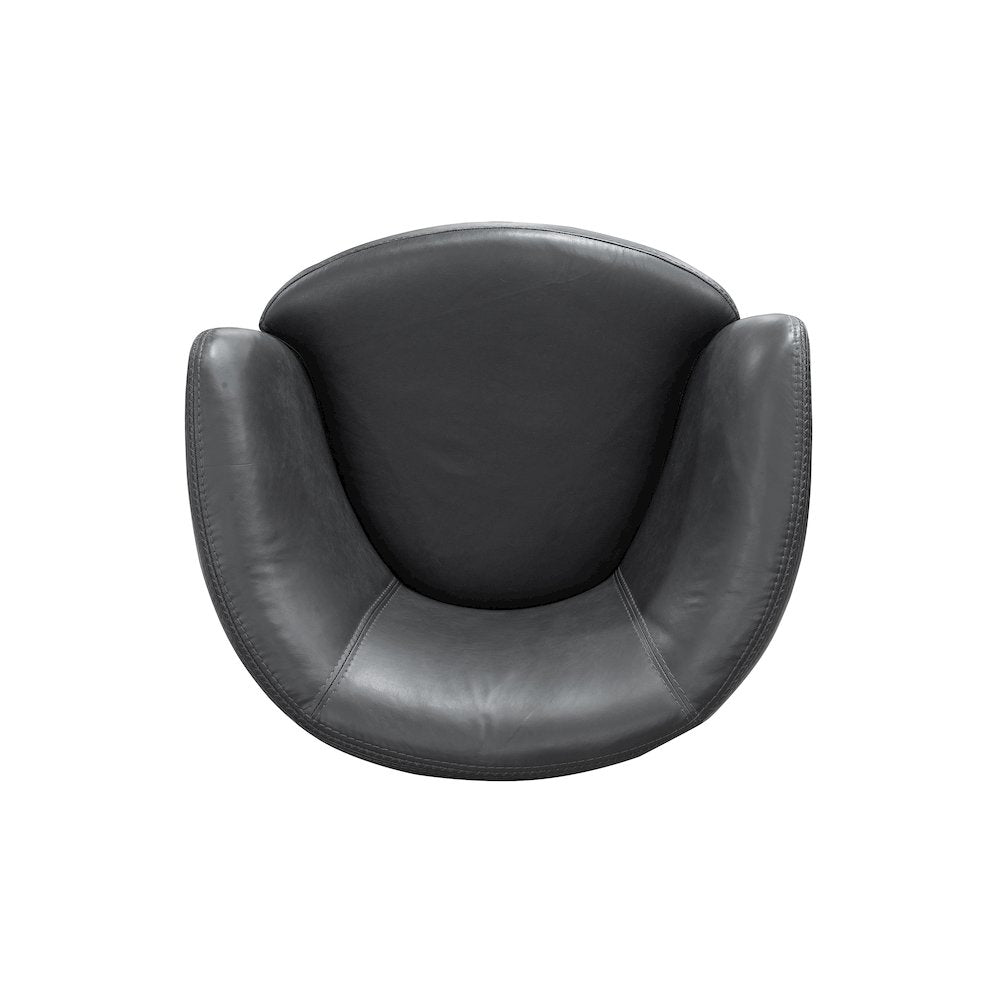 Barolo - Vintage Slate 100% Italian Leather Swivel Club Chair