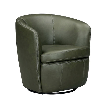 Barolo Lyric Sage 100% Italian Leather Swivel Club Chair