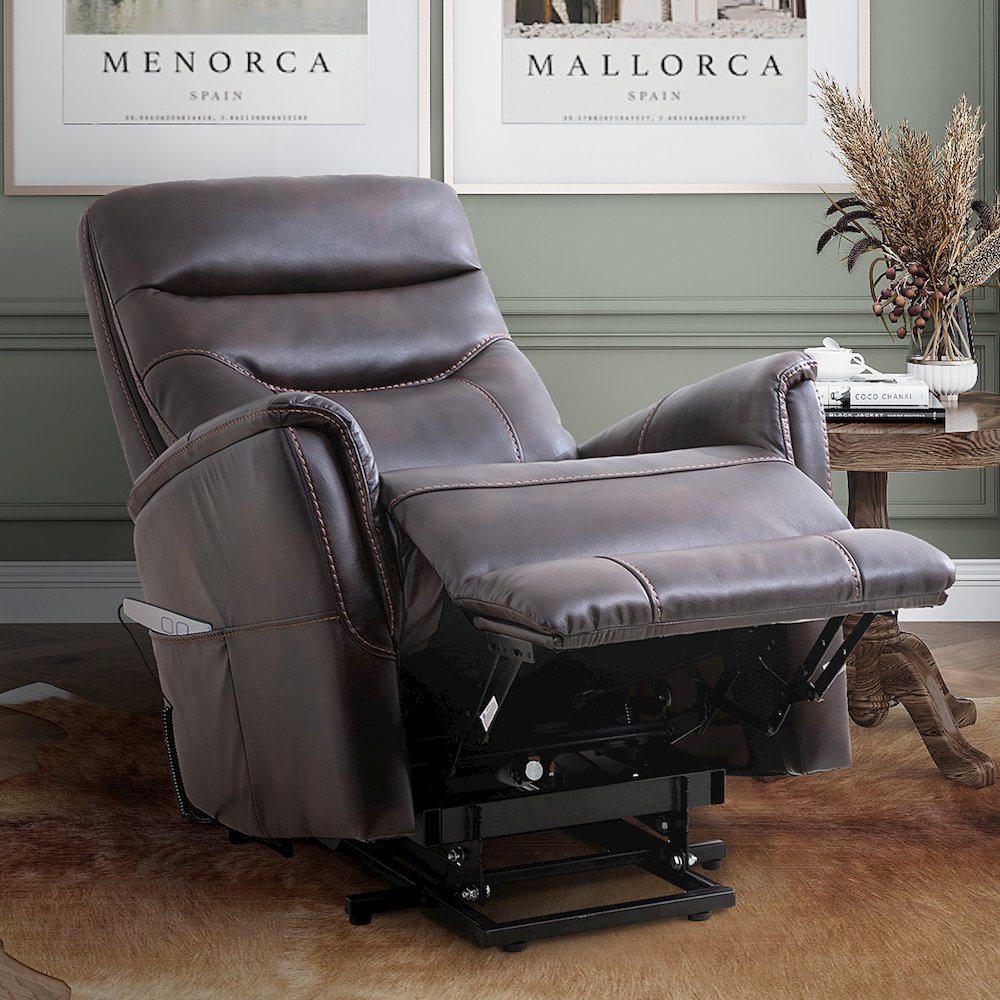 Gemini - Truffle Power Lift Recliner with Articulating Headrest