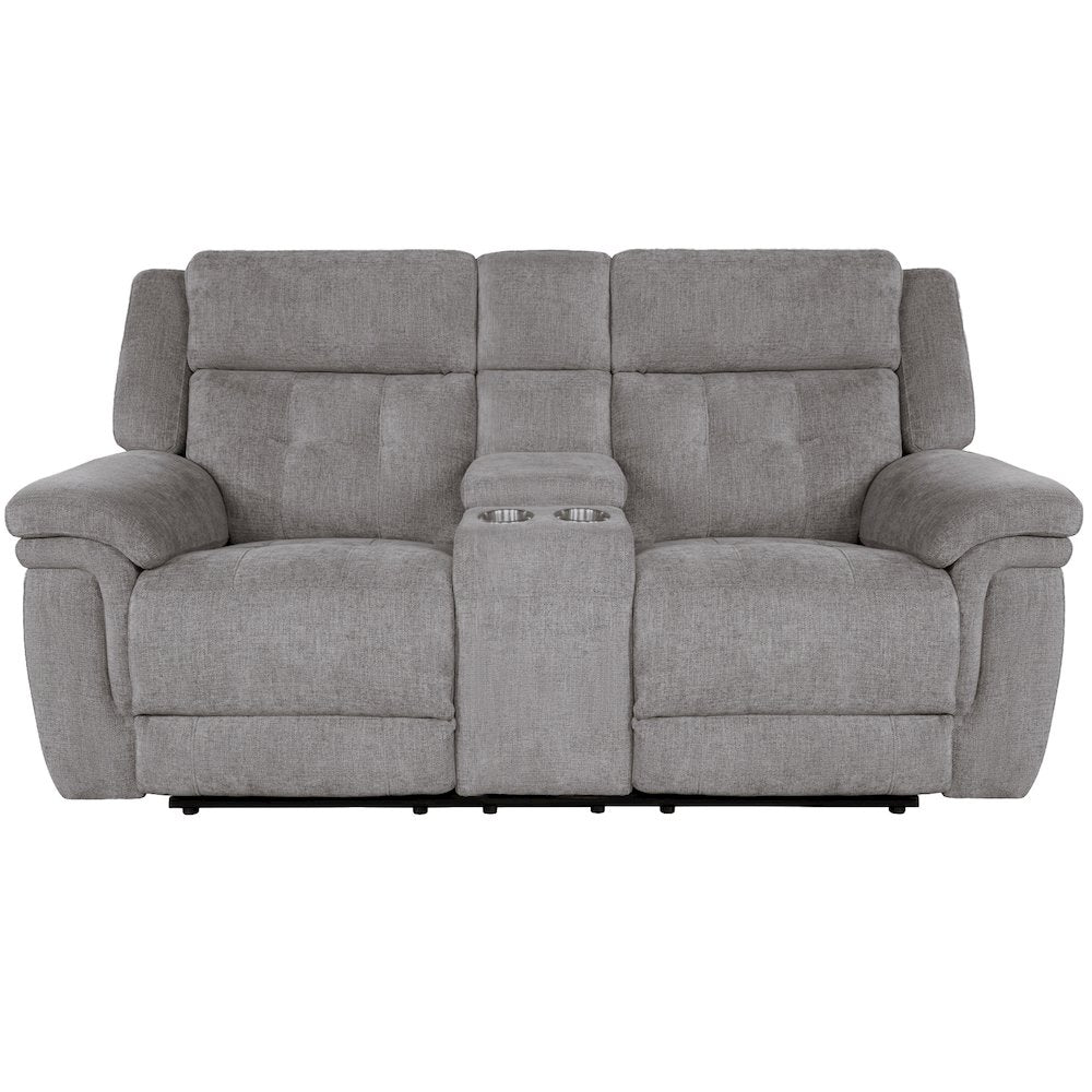 Richland - Bristol Grey Power Reclining Sofa Loveseat and Recliner