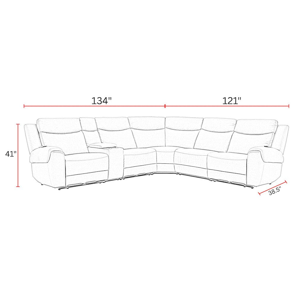 Momentum - Dark Granite 6 Piece Modular Power Reclining Sectional
