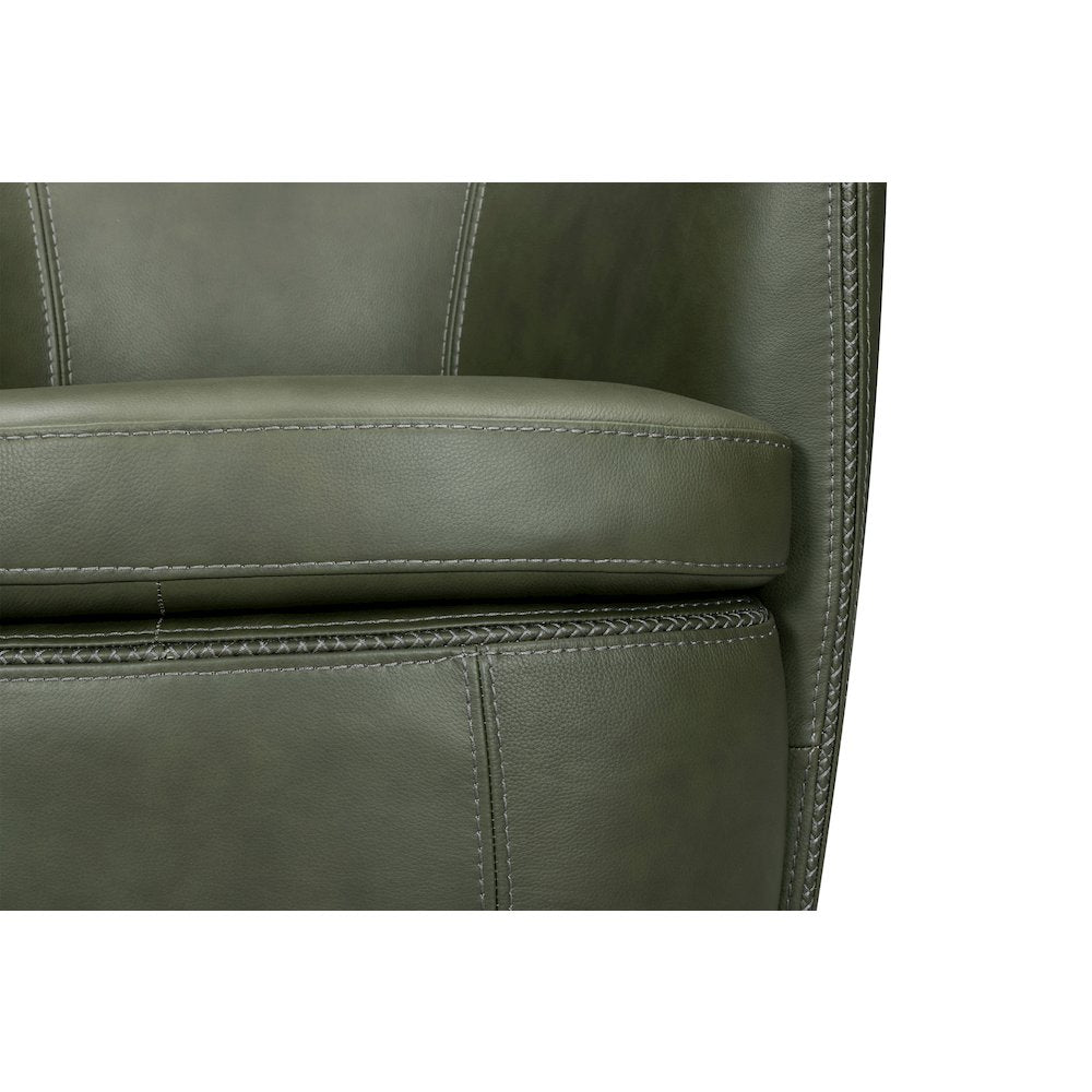 Barolo Lyric Sage 100% Italian Leather Swivel Club Chair