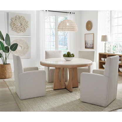 Dining 54" Round Table with 4 caster chairs