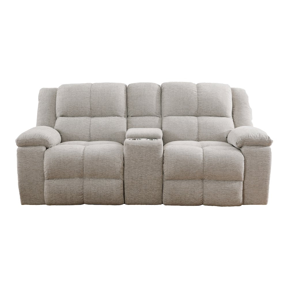Buster - Opal Taupe Manual Reclining Sofa and Loveseat