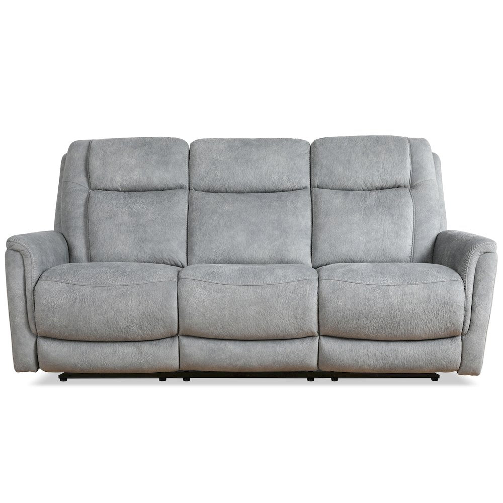 Linus - Hudson Grey Power Reclining Sofa and Two Recliners