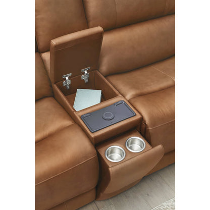 Belmont Lyric Caramel 7 Piece Zero Gravity Power Reclining Sectional with