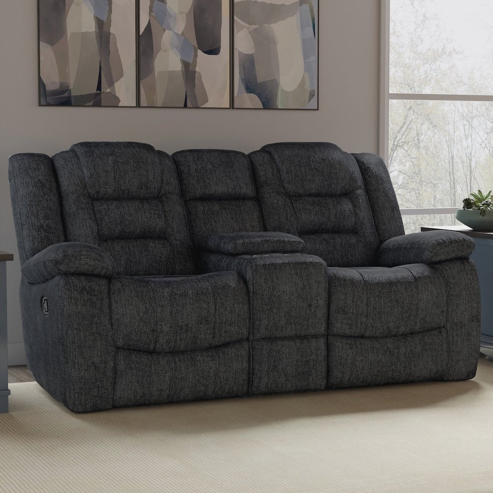 Bolton - Misty Storm Manual Glider Reclining Sofa and Loveseat