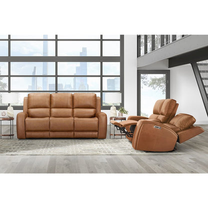 Belmont Lyric Caramel Zero Gravity Power Reclining Tilt Console Loveseat P3