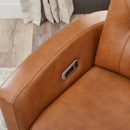 Remmington - Vintage Caramel Power Swivel Glider Recliner P2