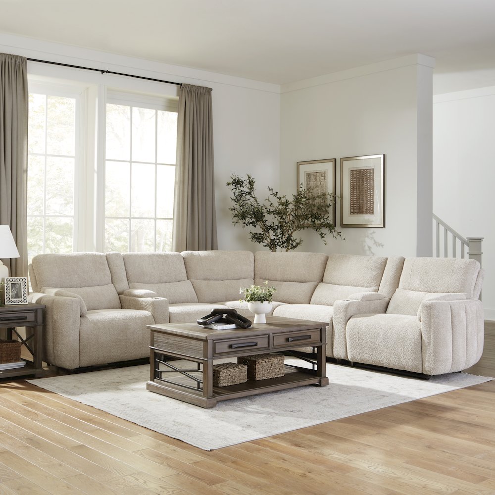 Modesto - Buttercream 7 Piece Modular Power Reclining Sectional