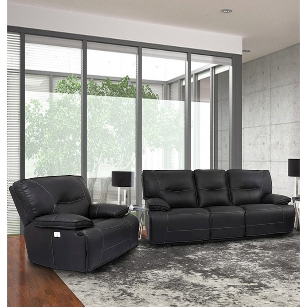 Spartacus - Black Power Reclining Sofa and Recliner