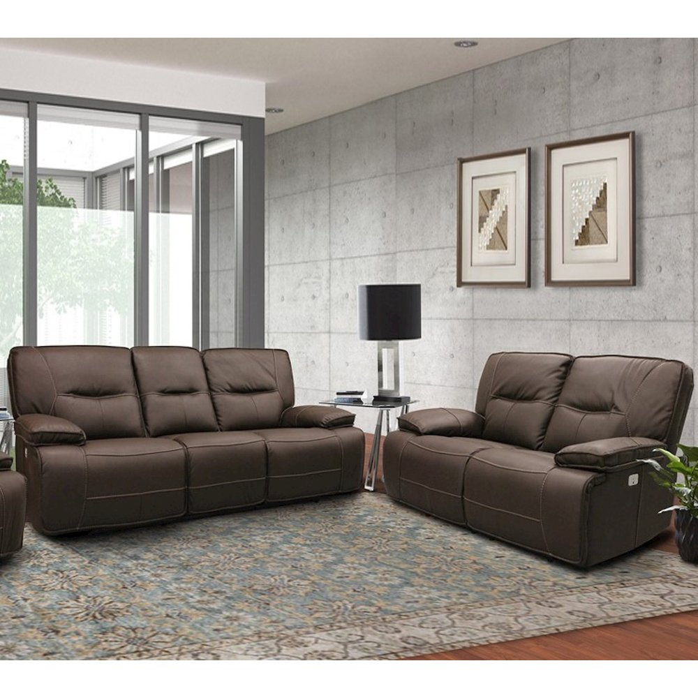Spartacus - Chocolate Power Reclining Sofa and Loveseat