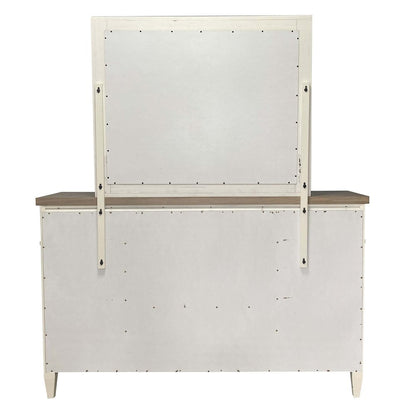 Modern Bedroom 9 Drawer Dresser and Mirror