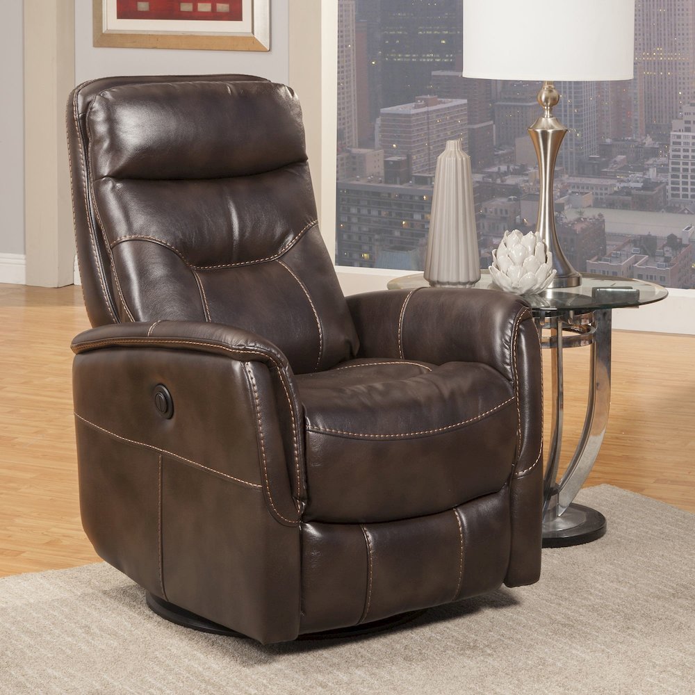 Gemini - Truffle Power Swivel Glider Recliner