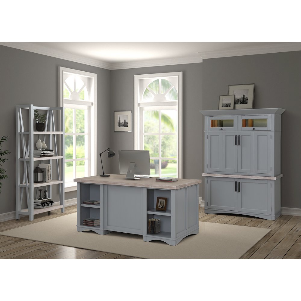 Modern - Dove Etagere Bookcase
