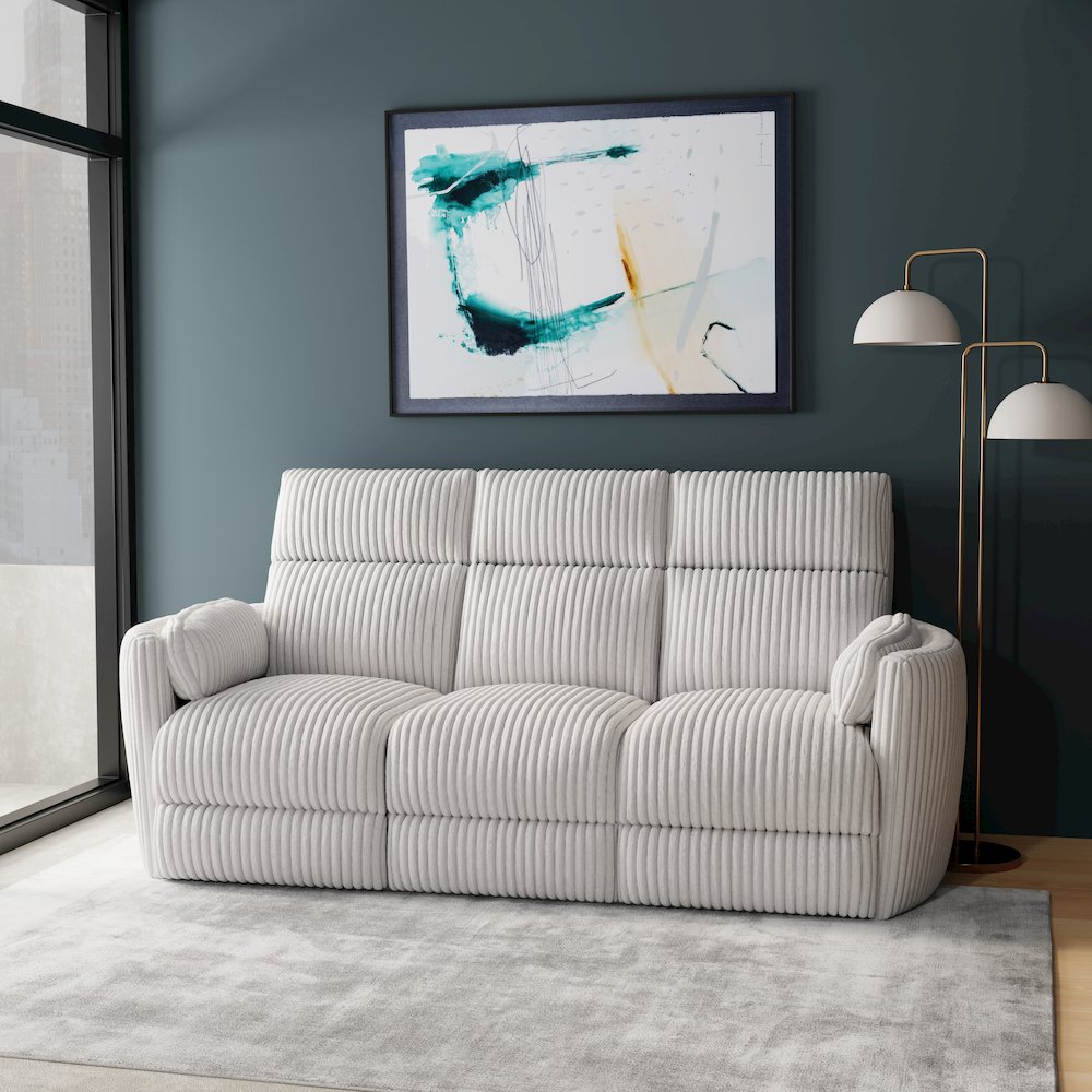 Radius - Mega Ivory Power Reclining Sofa and Two Recliners