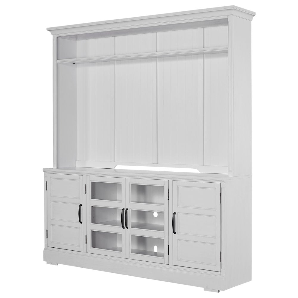 Shoreham - Effortless White 76 In. TV Console with Hutch