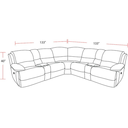 7 Piece Modular Power Reclining Sectional with Power Adjustable Headrests