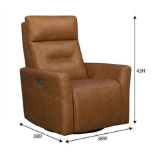 Vintage Caramel Power Swivel Recliner with Traditional Style and Plush Seat