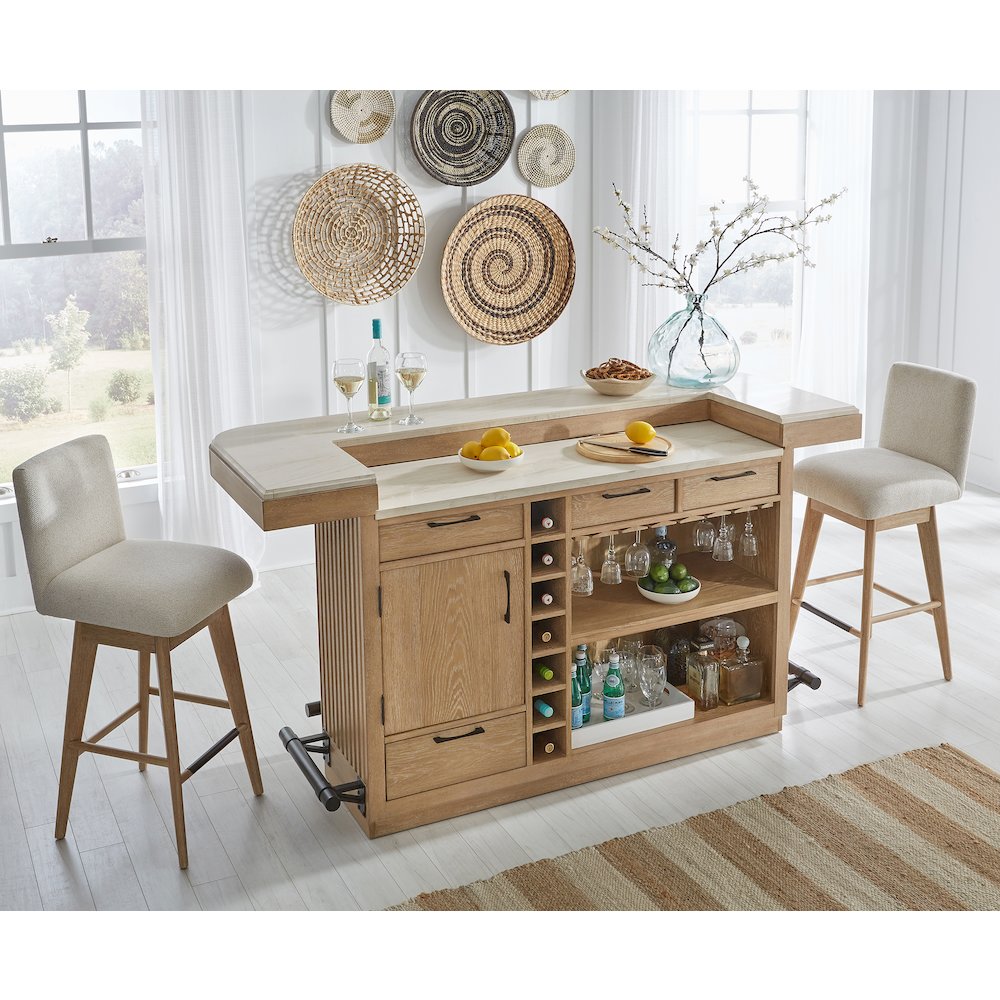 Dining 78 In. Bar with Stone Top