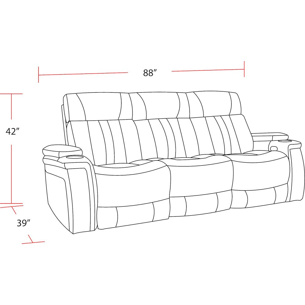 Royce - Fantom Ivory Power Reclining Sofa with Drop Down Console