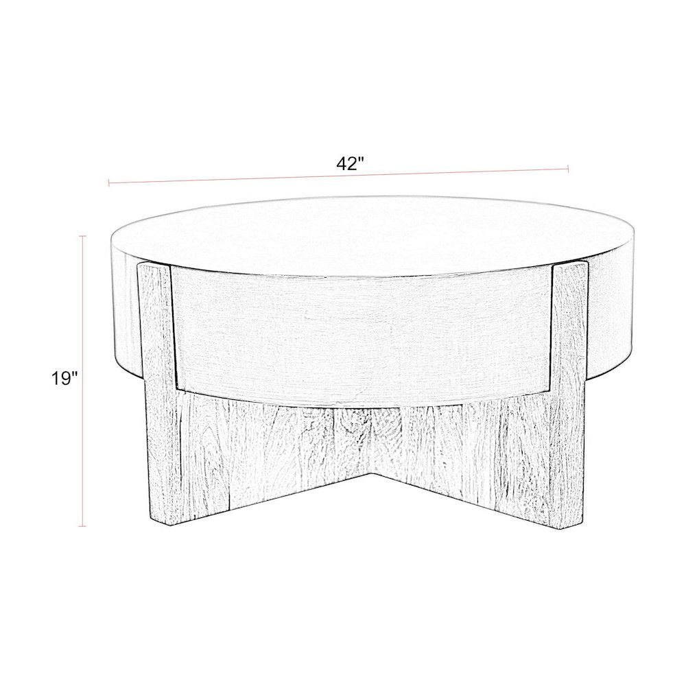 Aspen 42 Inch Round Cocktail Table with 2 End Tables