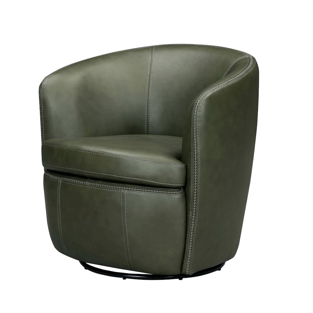 Barolo Lyric Sage 100% Italian Leather Swivel Club Chair