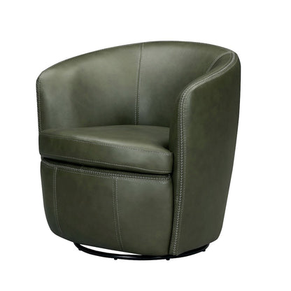 Barolo Lyric Sage 100% Italian Leather Swivel Club Chair
