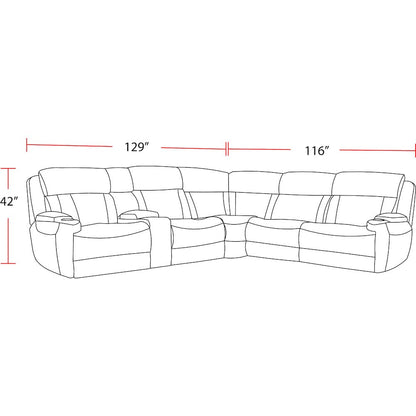 6 Piece Modular Power Reclining Sectional with Power Adjustable Headrests