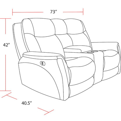Linus - Hudson Grey Power Reclining Sofa Loveseat and Recliner