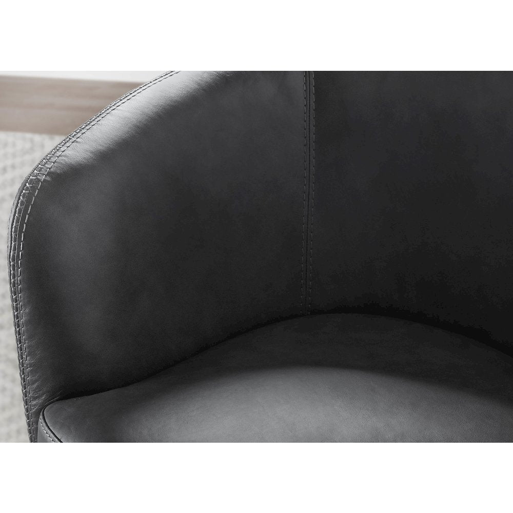Barolo - Vintage Slate 100% Italian Leather Swivel Club Chair