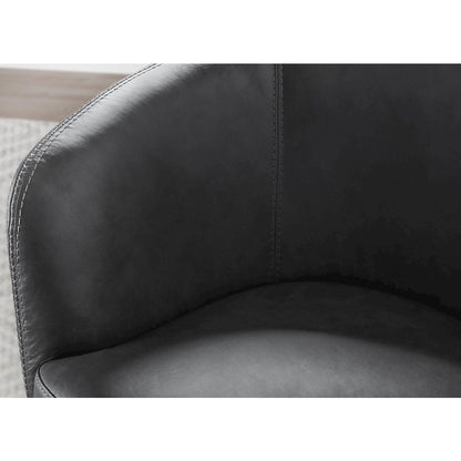 Barolo - Vintage Slate 100% Italian Leather Swivel Club Chair