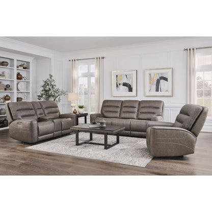 Lawson Sydney Brunette Power Zero Gravity Tilt Console Loveseat P2