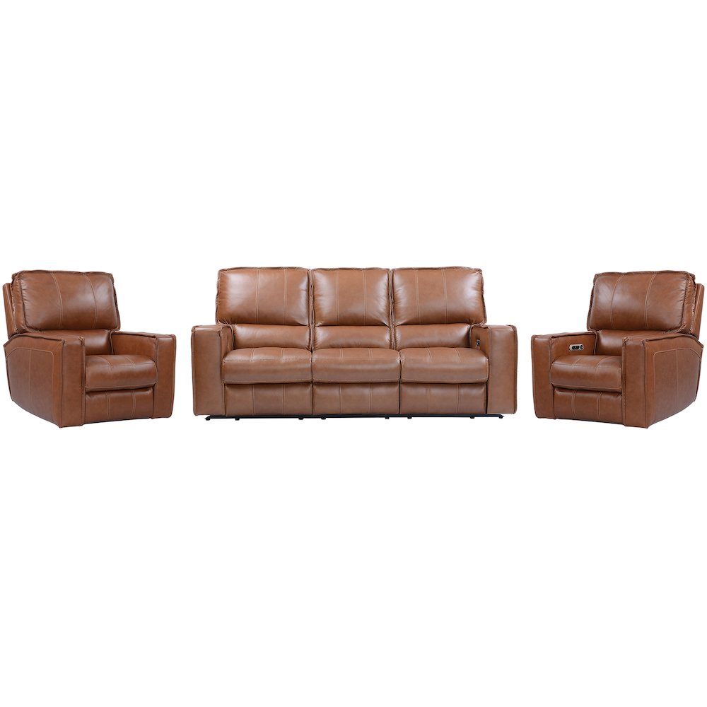 Rockford - Verona Saddle Power Reclining Sofa and Two Recliners
