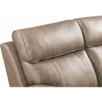 Theon Stokes Toffee Manual Reclining Sofa with Drop Down Table