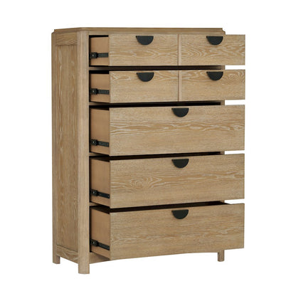 Bedroom Queen Poster Bed 2 Nightstands Dresser with Mirror and Chest