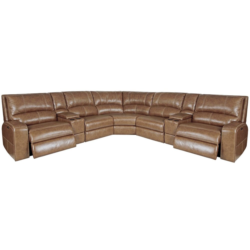 7 Piece Modular Power Reclining Sectional with Power Adjustable Headrests