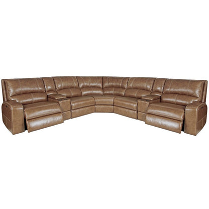 7 Piece Modular Power Reclining Sectional with Power Adjustable Headrests