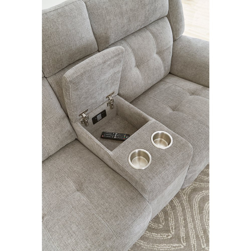 Richland - Bristol Grey Power Reclining Sofa Loveseat and Recliner