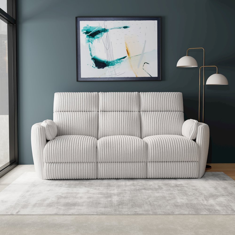 Radius - Mega Ivory Power Reclining Sofa and Two Recliners