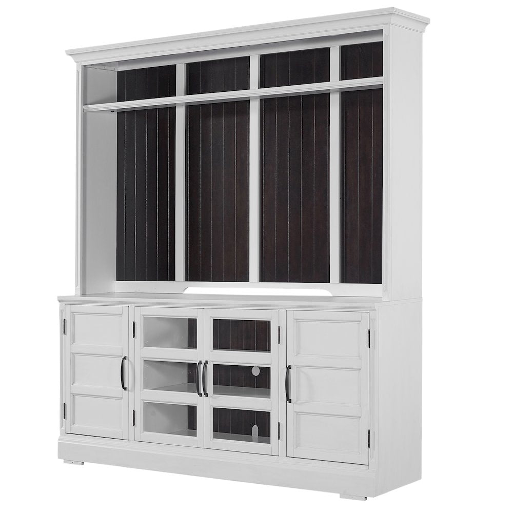 Shoreham - Effortless White 76 In. TV Console with Hutch
