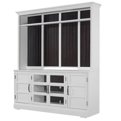 Shoreham - Effortless White 76 In. TV Console with Hutch